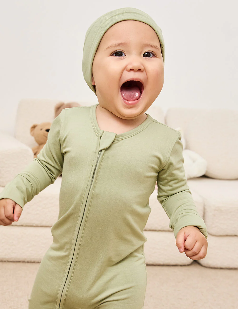 Baby Knotted Beanie - Sage - Image 4