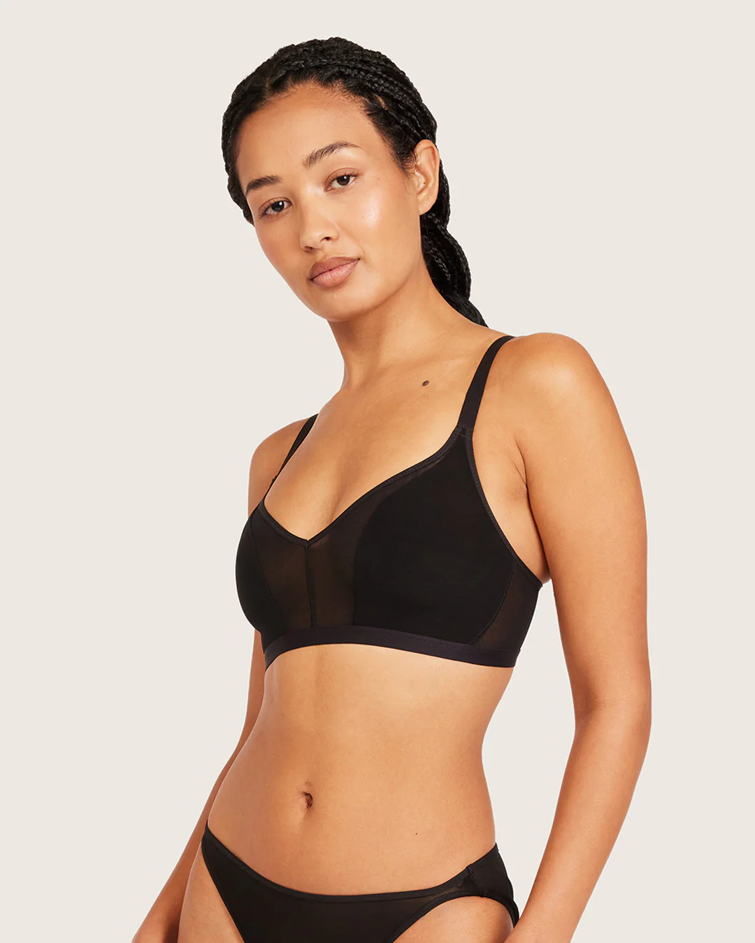 FreeMesh Crop Bralette - Black - Image 4