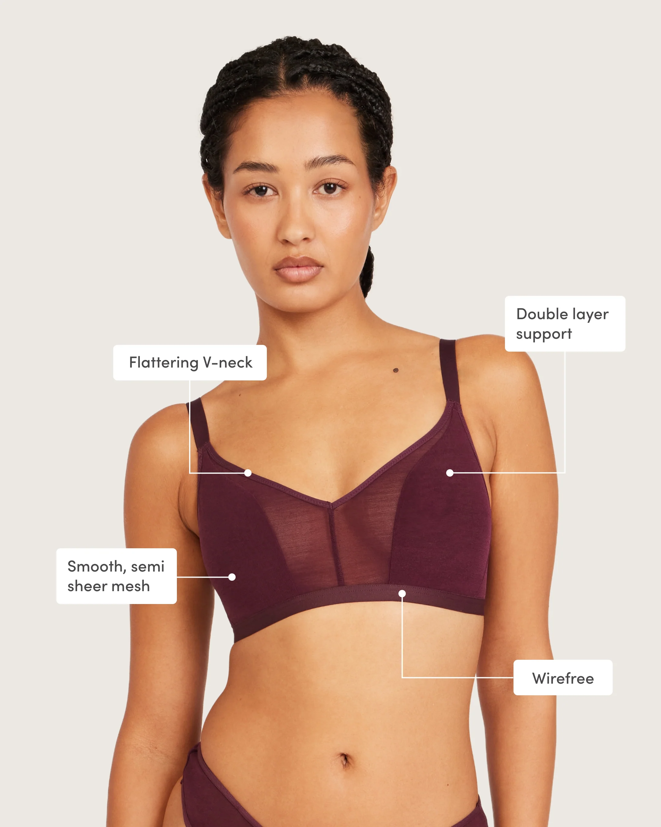 FreeMesh Crop Bralette - Fig - Image 5