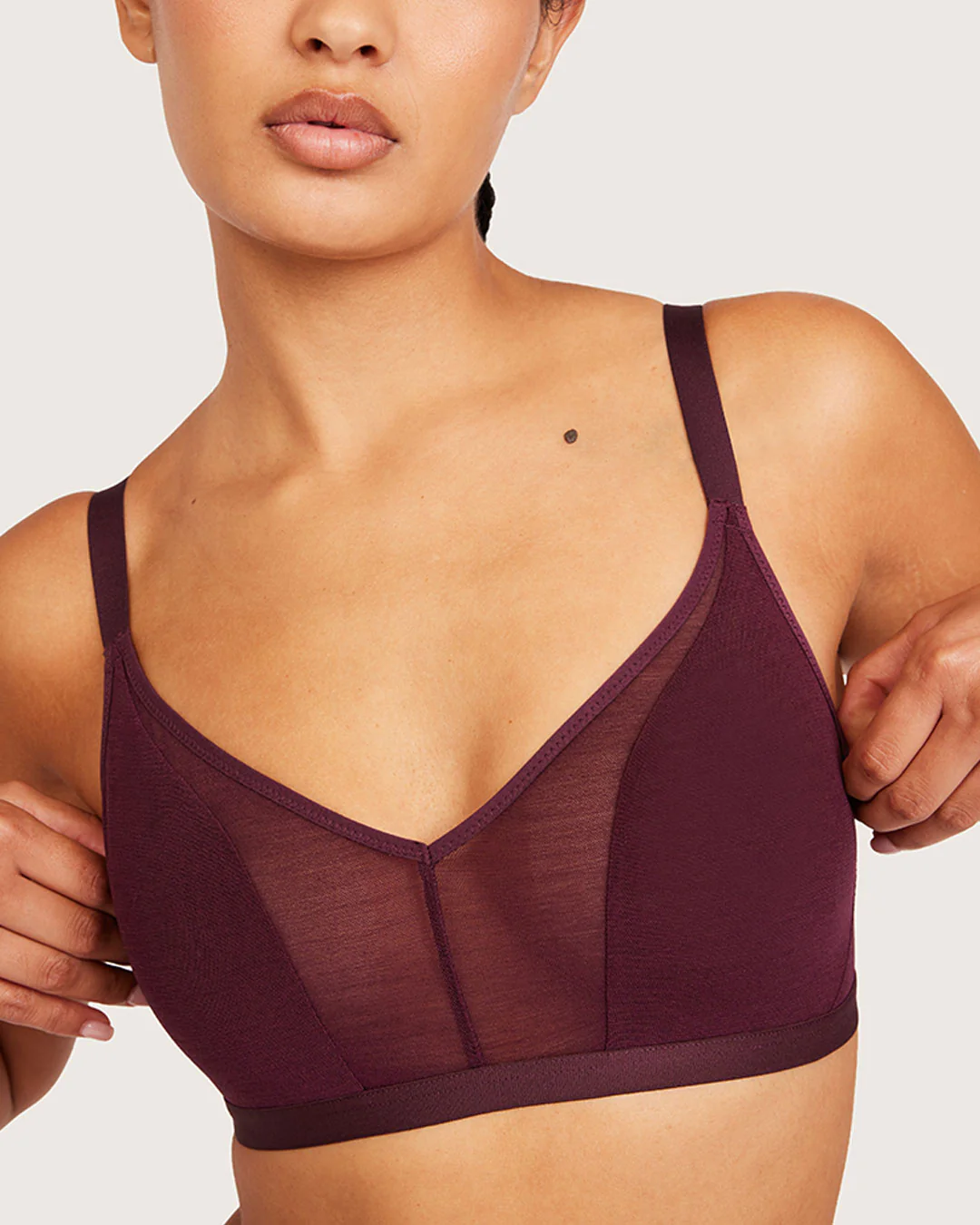 FreeMesh Crop Bralette - Fig - Image 6
