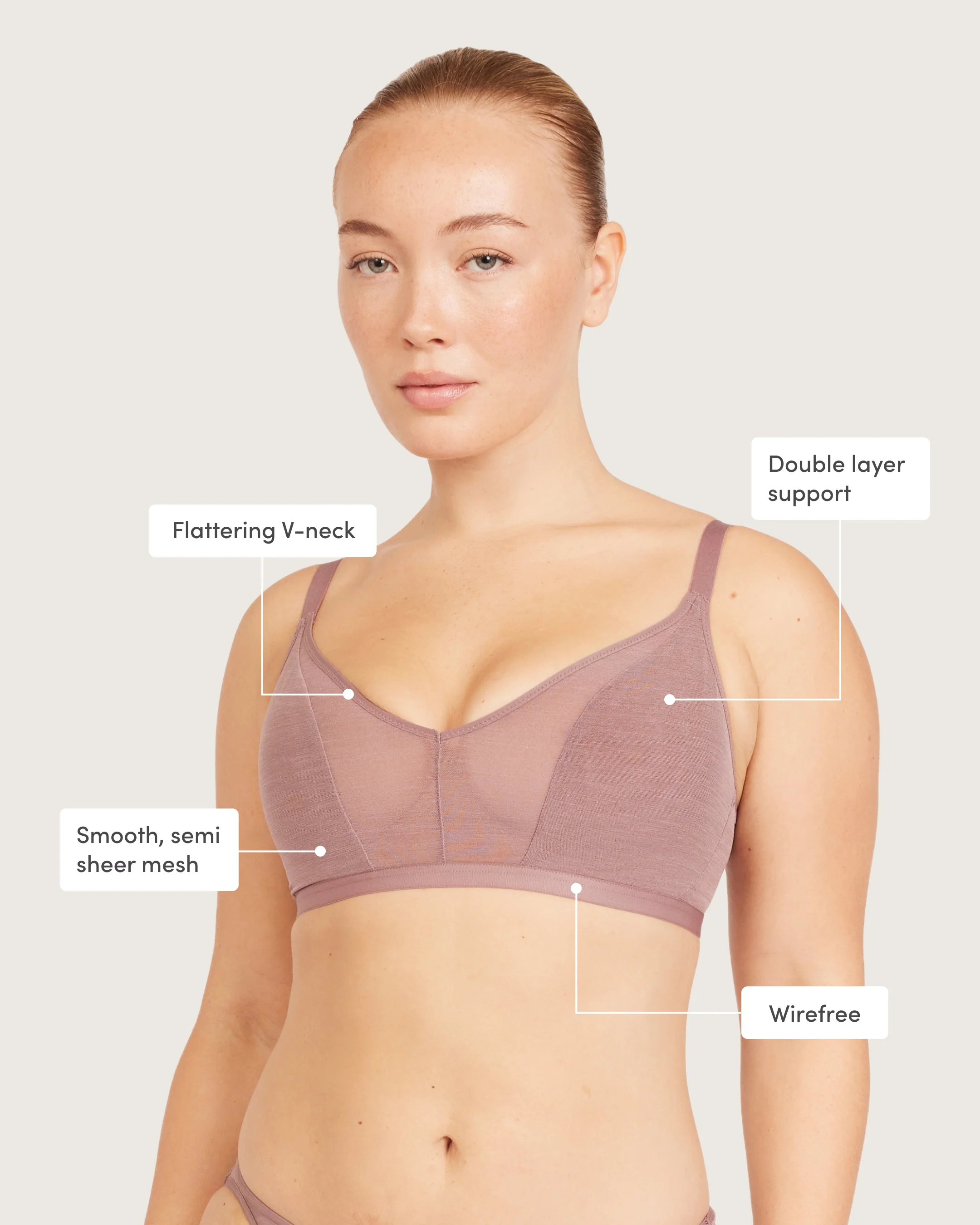 FreeMesh Crop Bralette - Mauve - Image 17