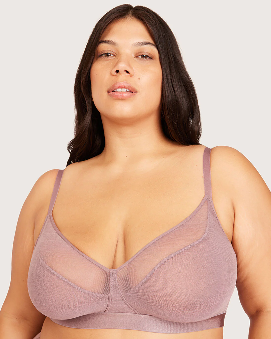 FreeMesh Full Bust Wireless Bra - Mauve - Image 10