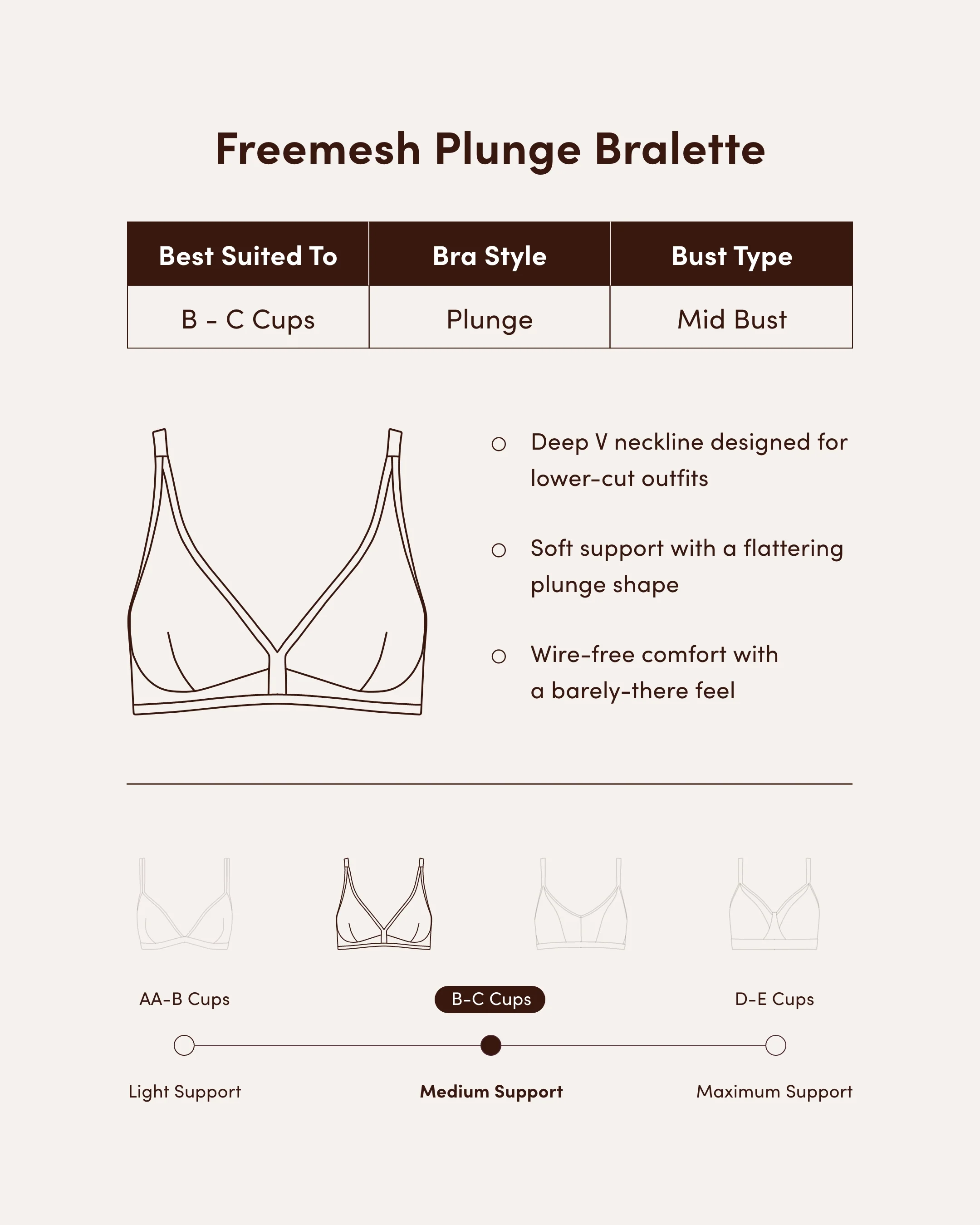FreeMesh Plunge Bralette - Fig - Image 2