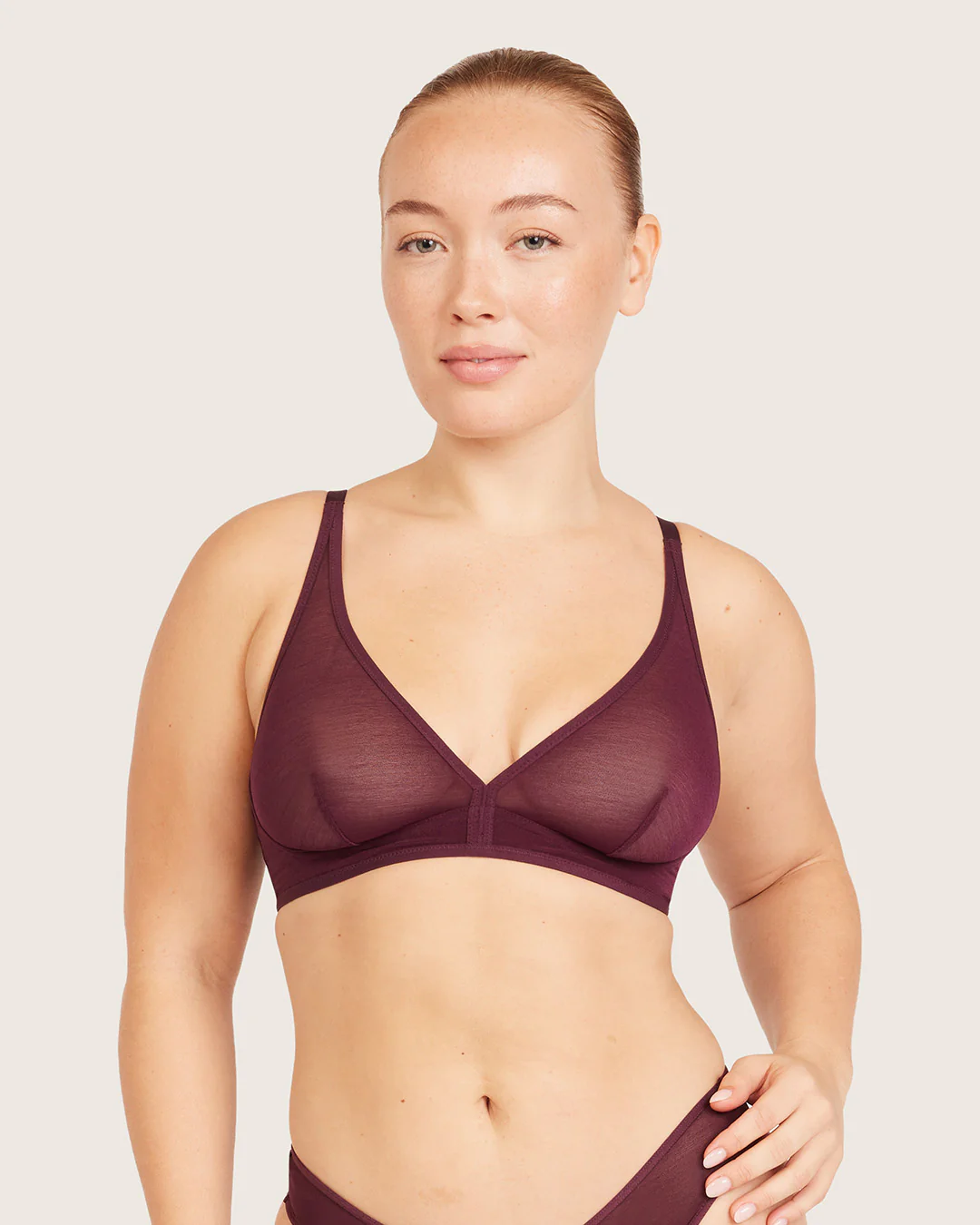 FreeMesh Plunge Bralette - Fig - Image 8
