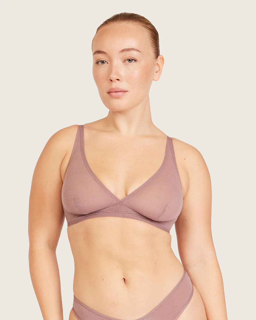 FreeMesh Plunge Bralette - Mauve - Image 8