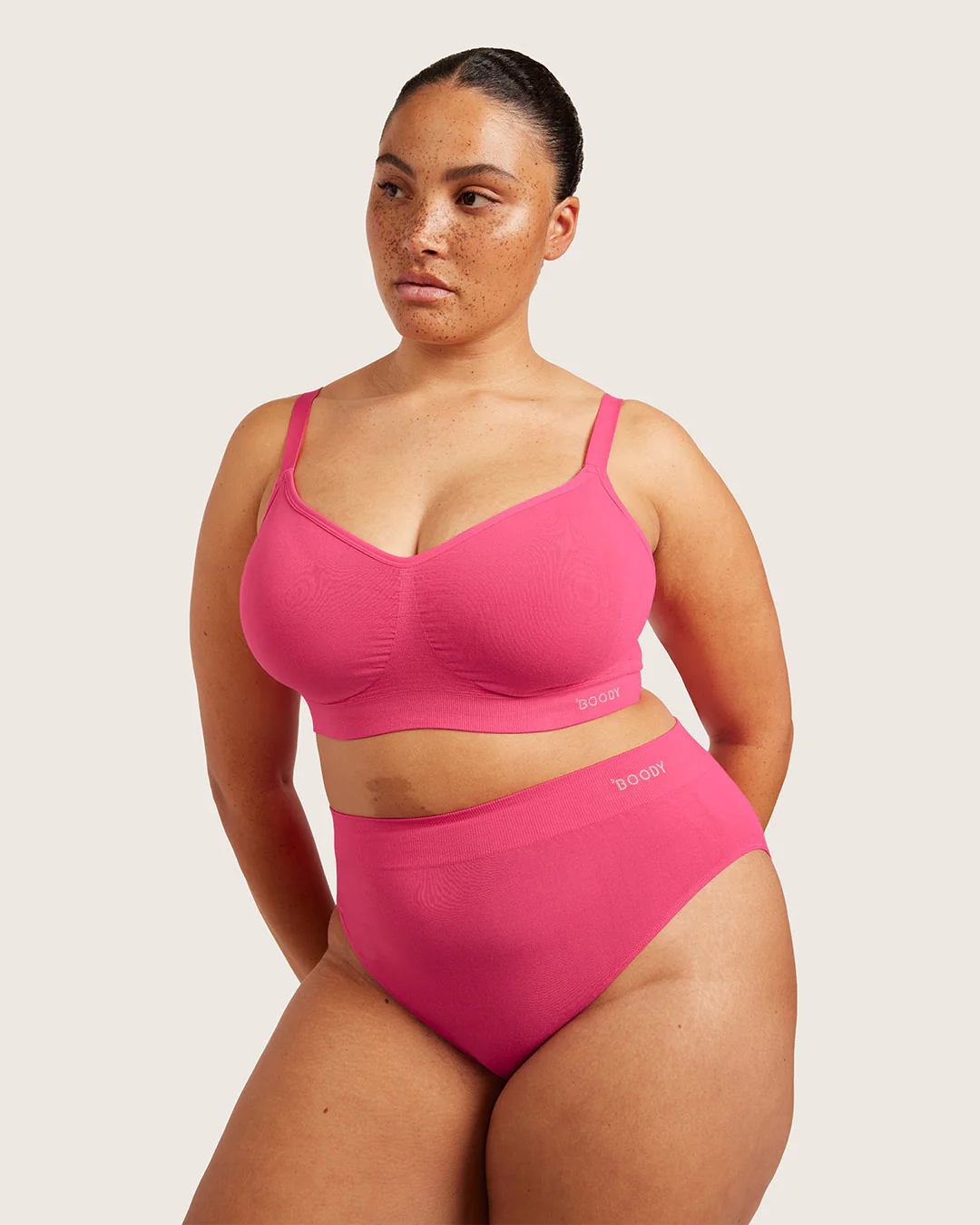 Full Bust Wireless Bra - BCAM Pink - Image 5