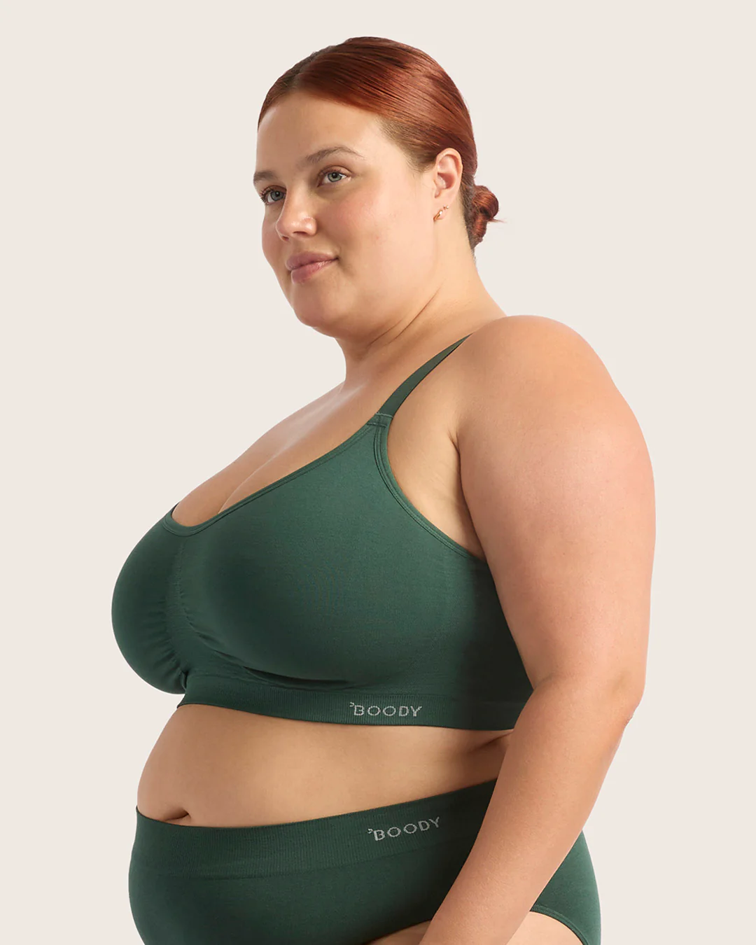Full Bust Wireless Bra - Emerald Green - Image 9