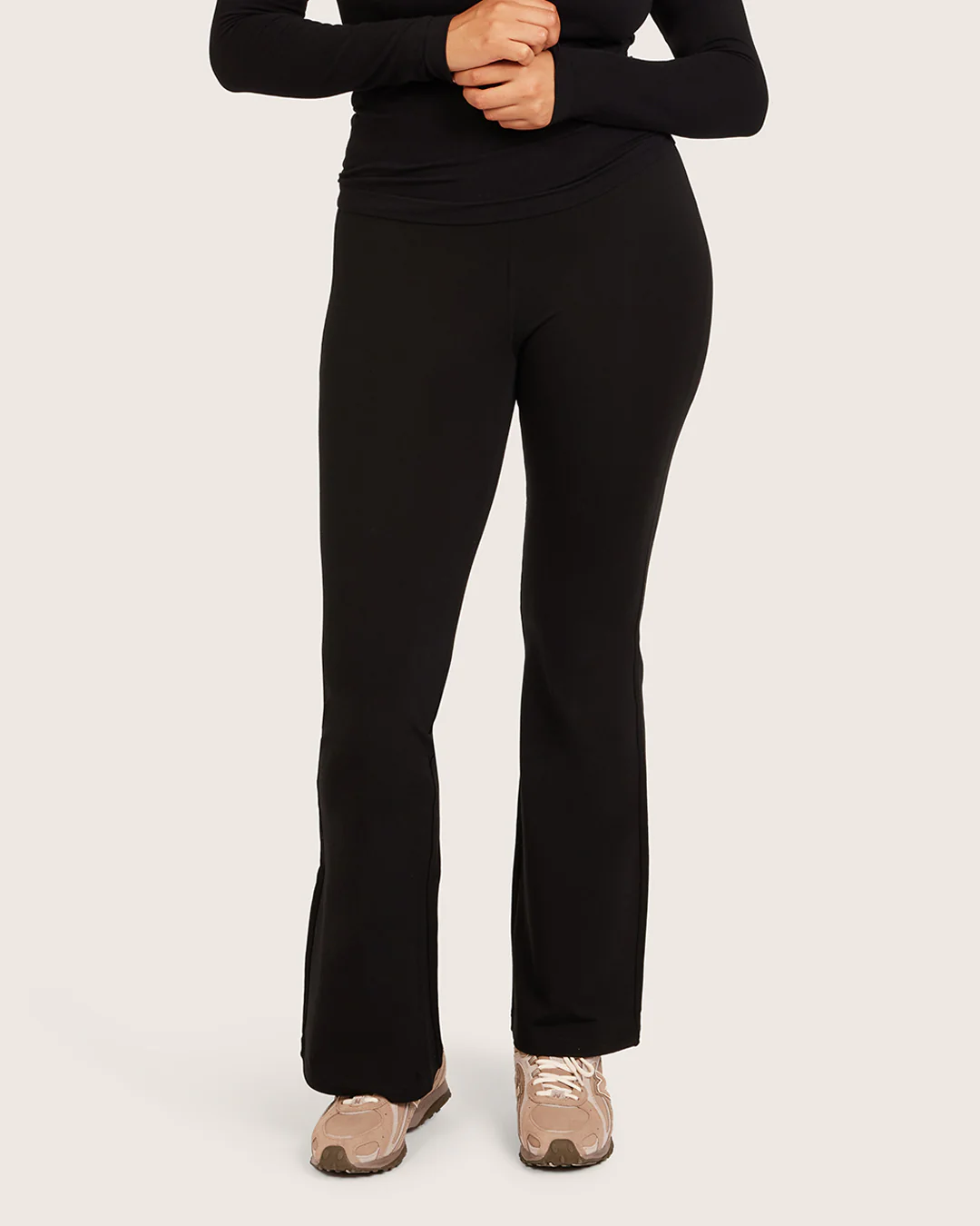 High Waist Flare Pants - Regular - Black - Image 9