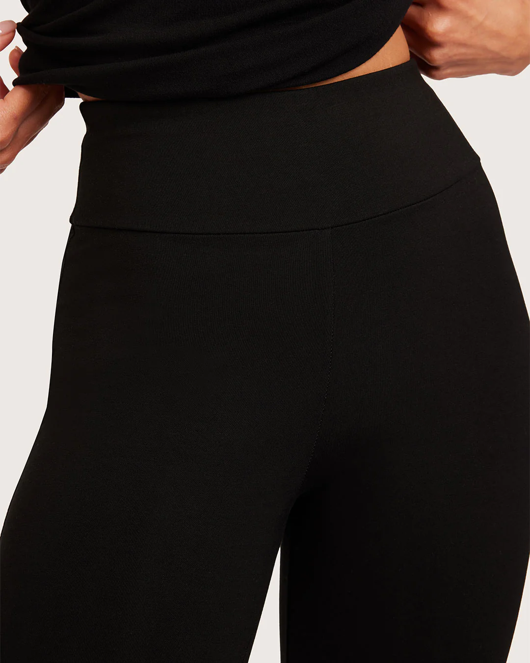 High Waist Flare Pants - Short - Black - Image 5