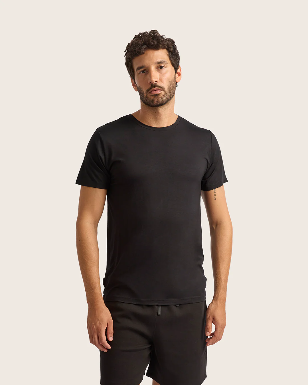 Men's Base Layer Crew Neck T-Shirt - Black - Image 7