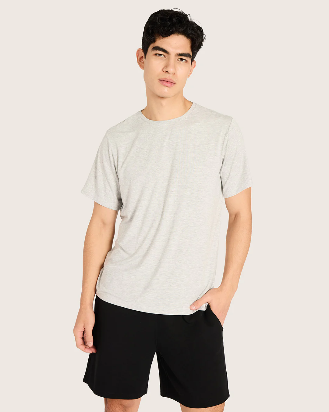 Men's Base Layer Crew Neck T-Shirt - Light Grey Marl - Image 5