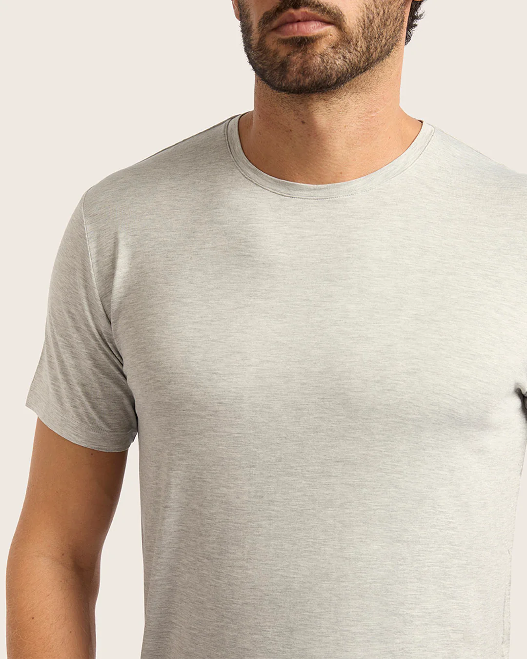 Men's Base Layer Crew Neck T-Shirt - Light Grey Marl - Image 9