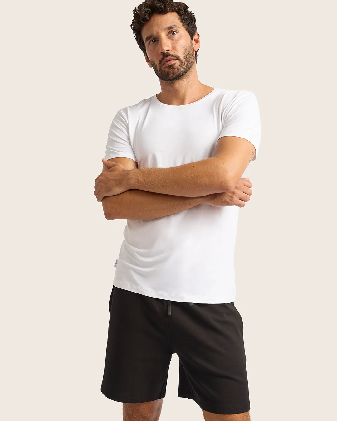 Men's Base Layer Crew Neck T-Shirt - White - Image 11