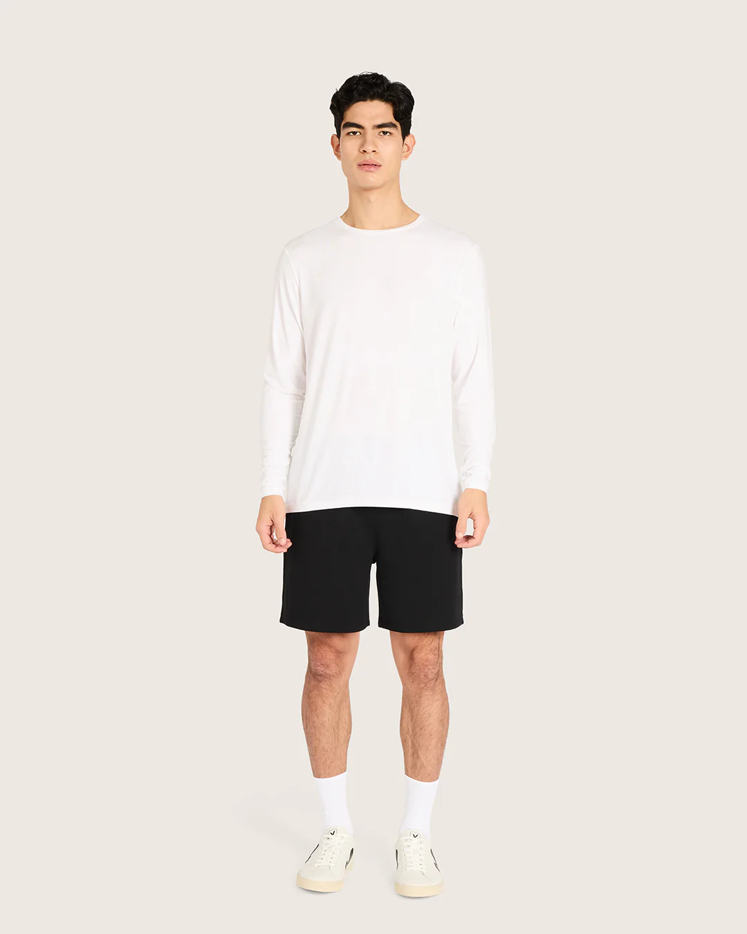 Men's Base Layer Long Sleeve Crew Neck T-Shirt - White - Image 6