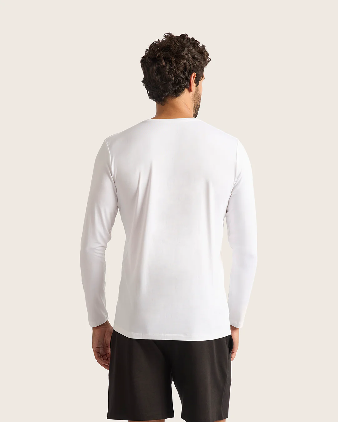Men's Base Layer Long Sleeve Crew Neck T-Shirt - White - Image 8