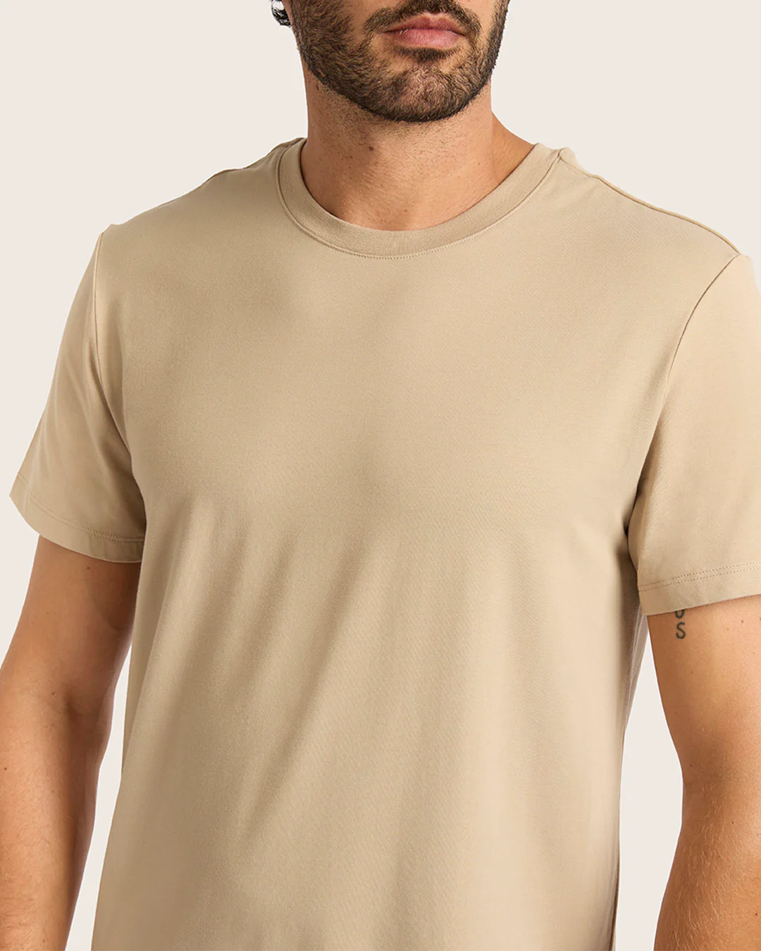 Men's Classic Crew Neck T-Shirt - Stone - Image 9