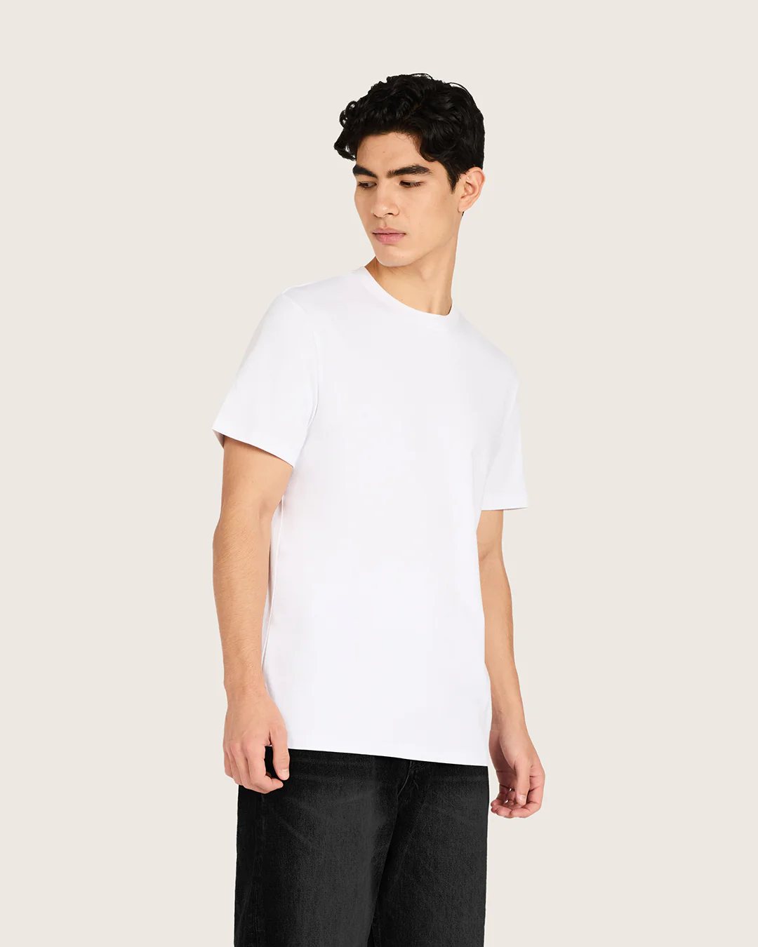 Men's Classic Crew Neck T-Shirt - White - Image 3