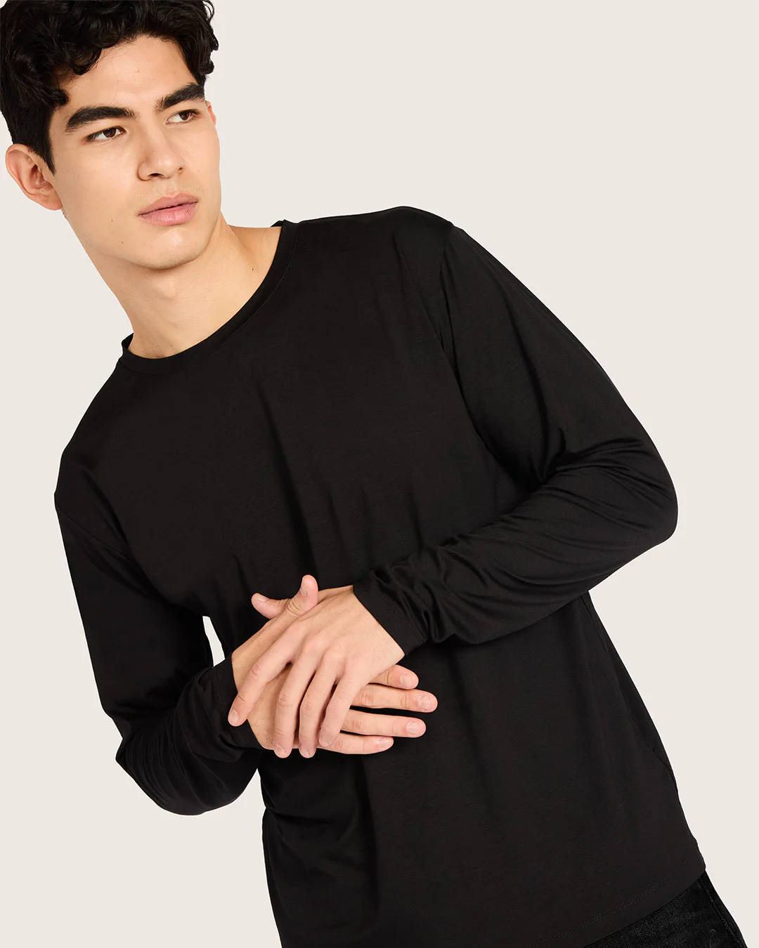 Men's Classic Long Sleeve T-Shirt - Black - Image 5