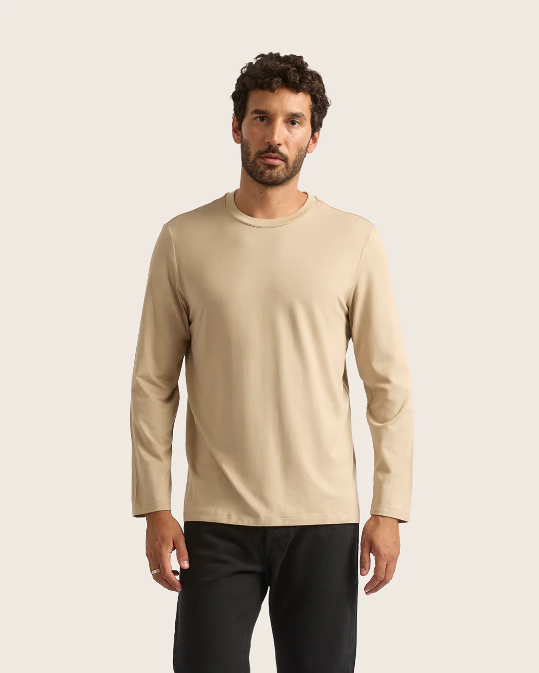 Men's Classic Long Sleeve T-Shirt - Stone - Image 7