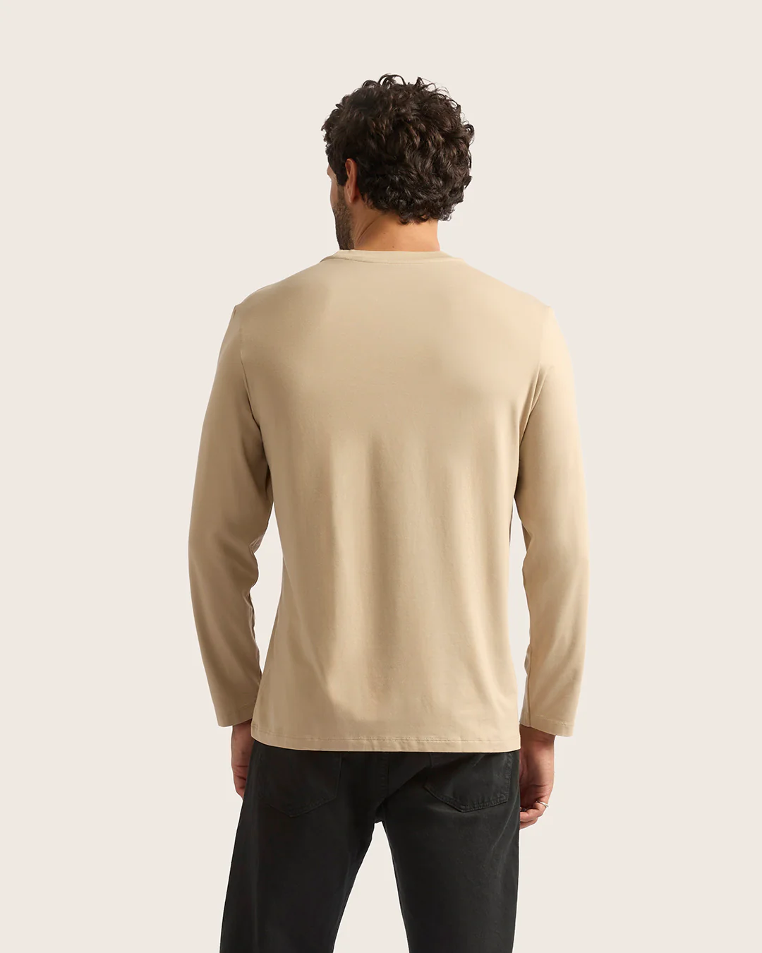 Men's Classic Long Sleeve T-Shirt - Stone - Image 8