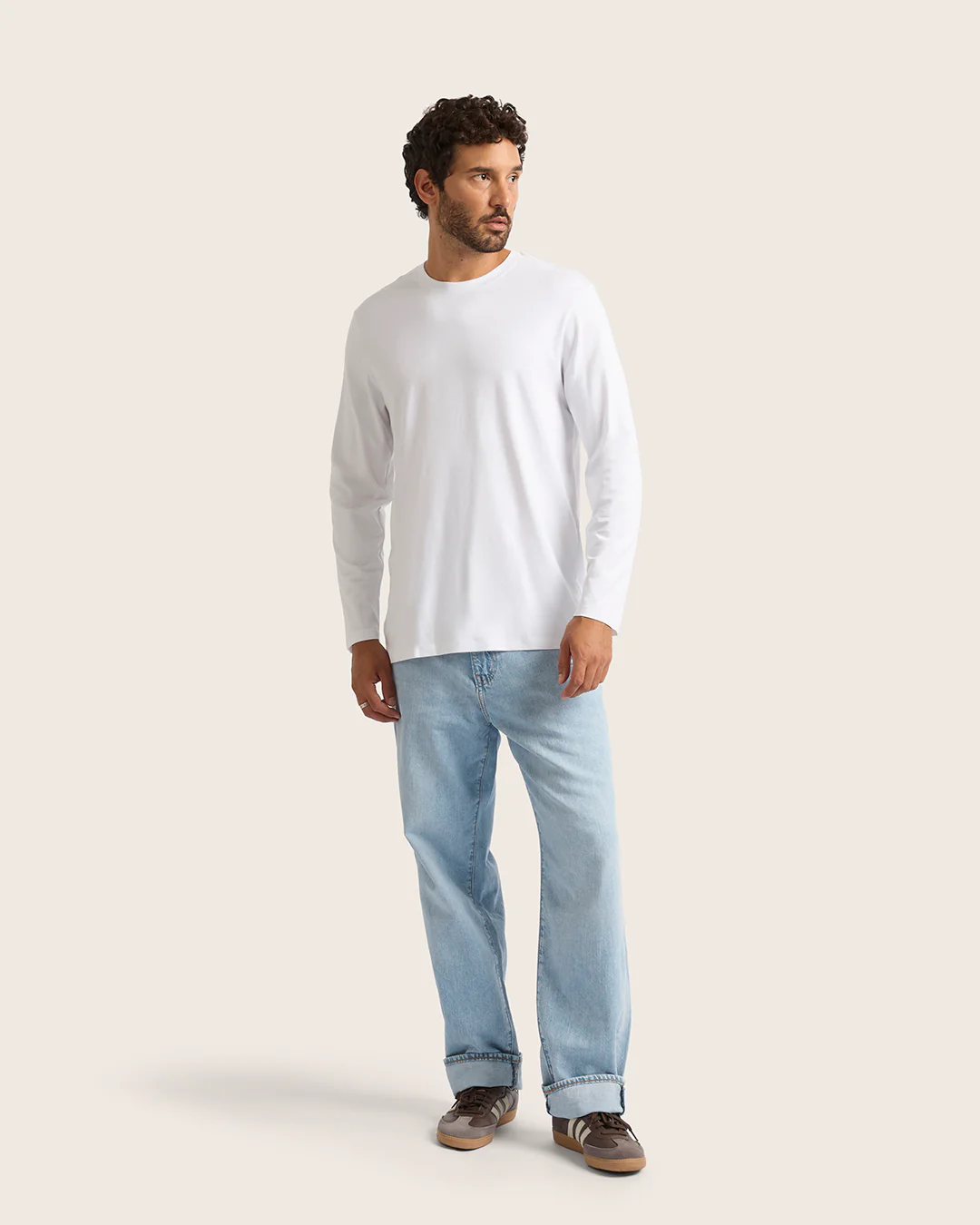Men's Classic Long Sleeve T-Shirt - White - Image 12