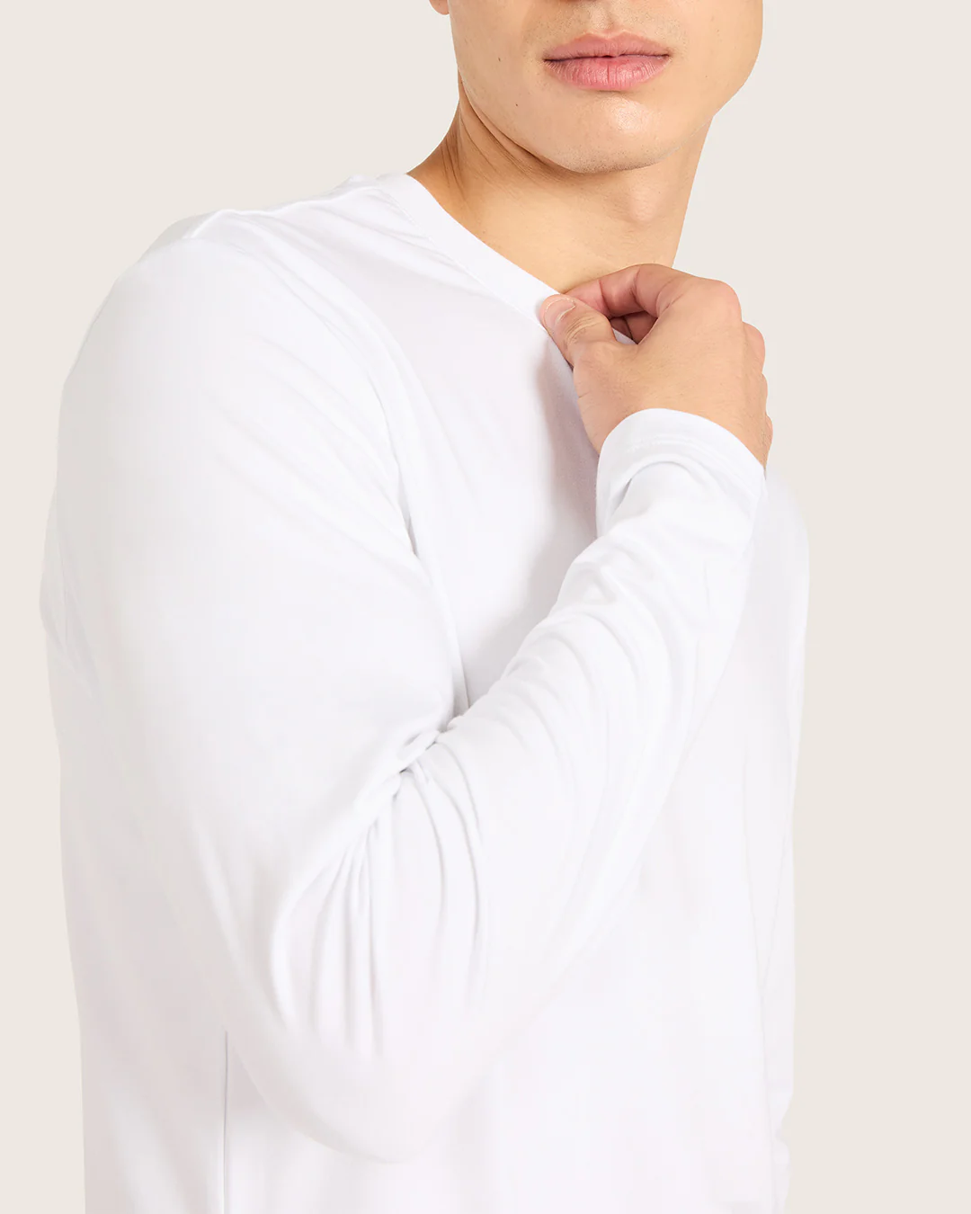 Men's Classic Long Sleeve T-Shirt - White - Image 4