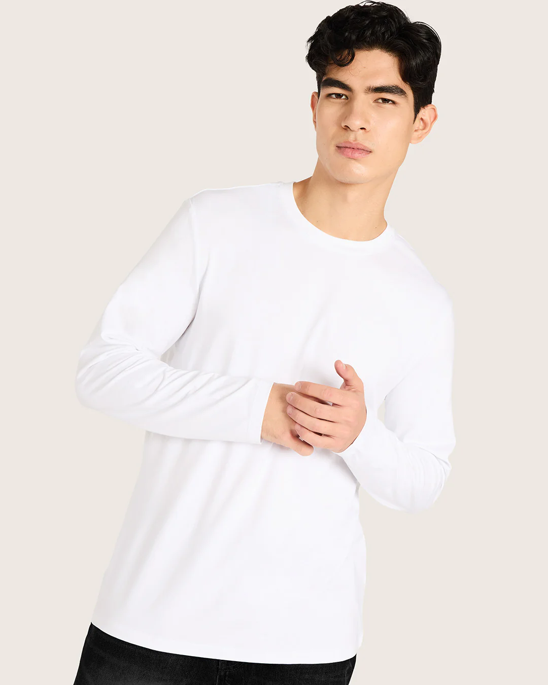 Men's Classic Long Sleeve T-Shirt - White - Image 5