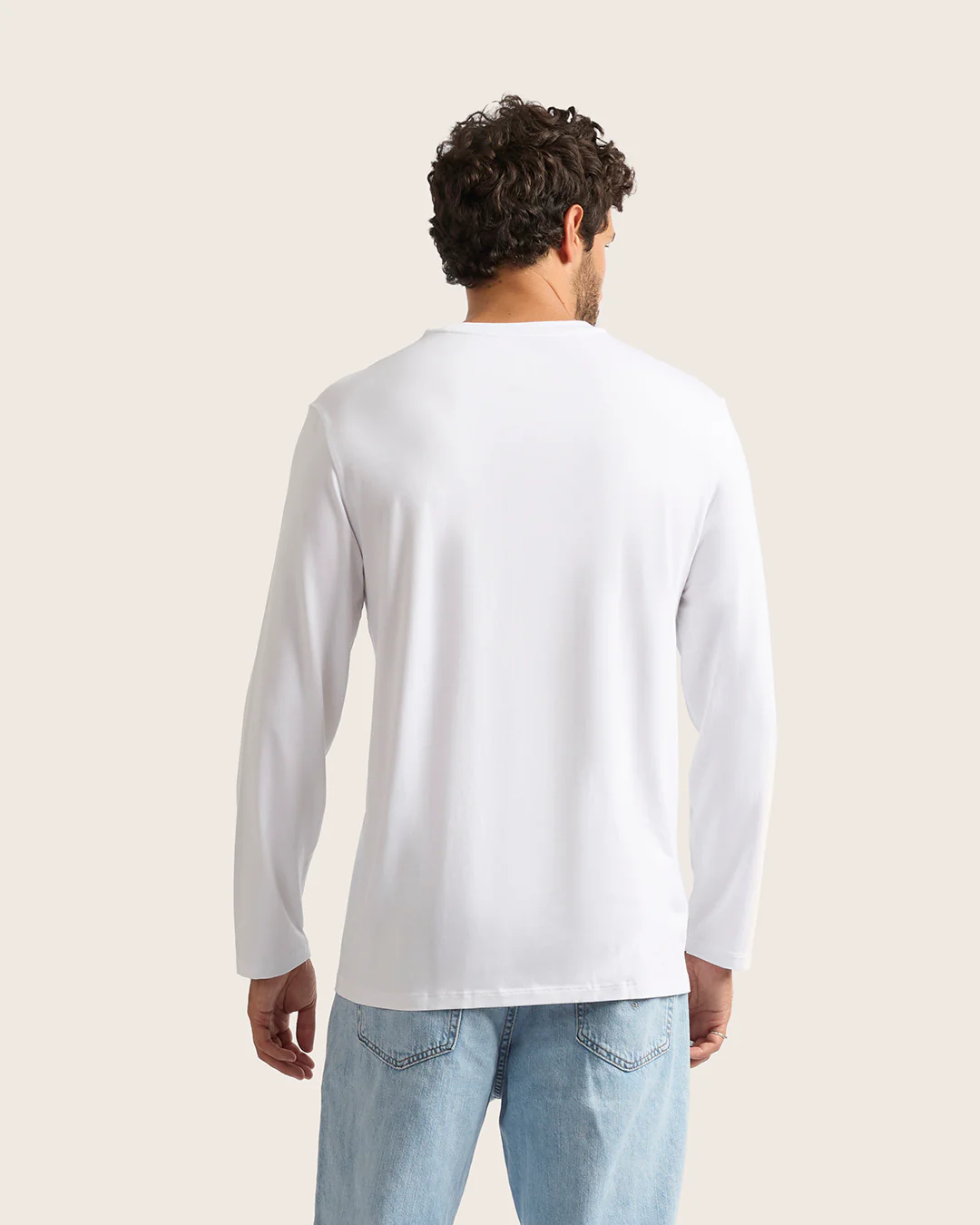 Men's Classic Long Sleeve T-Shirt - White - Image 8