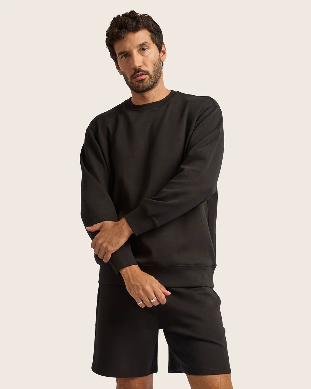 Men's Crew Neck Sweater - Black - Image 11