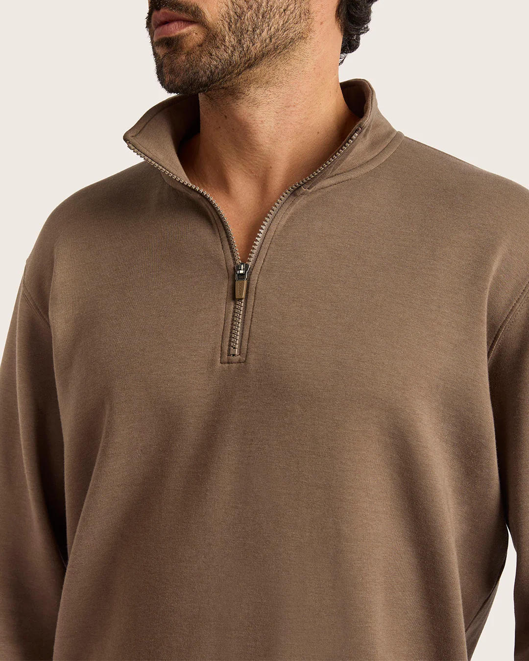 Men's Quarter Zip Sweater - Oyster - Image 10