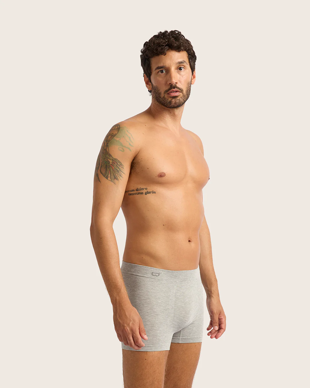 Men's Seamfree Boxer Briefs - Light Grey Marl - Image 8