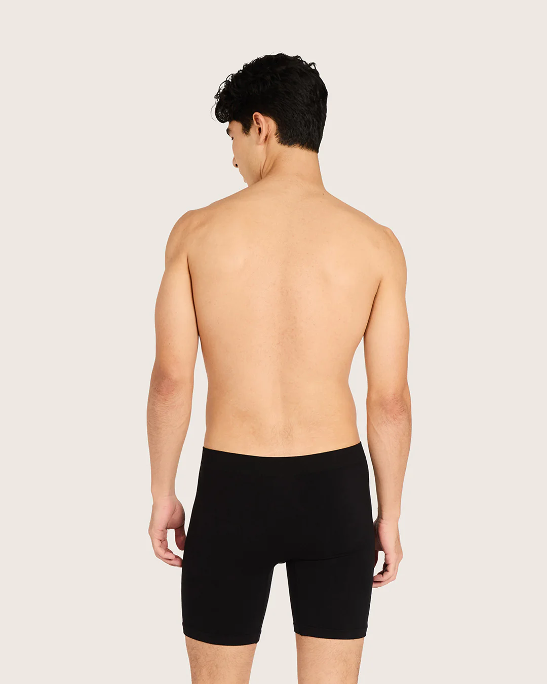 Men's Seamfree Mid-Length Boxer Briefs - Black - Image 2