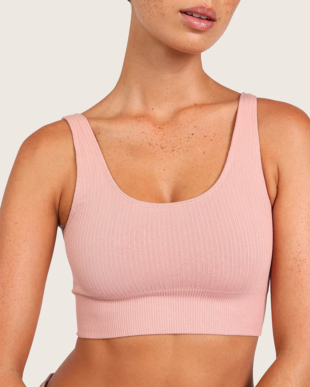 Ribbed Seamfree Crop - Dusty Pink - Image 4