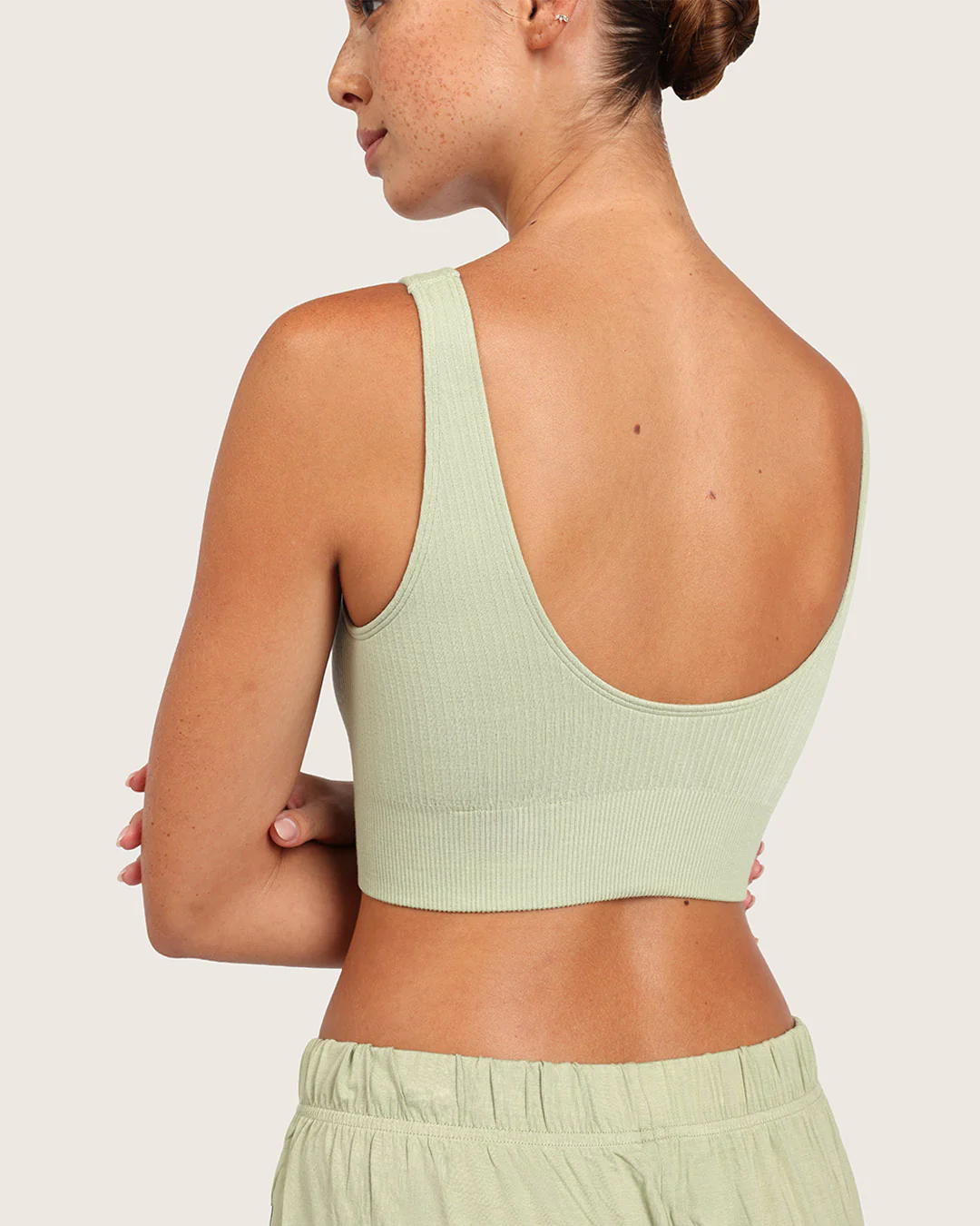 Ribbed Seamfree Crop - Sage - Image 4