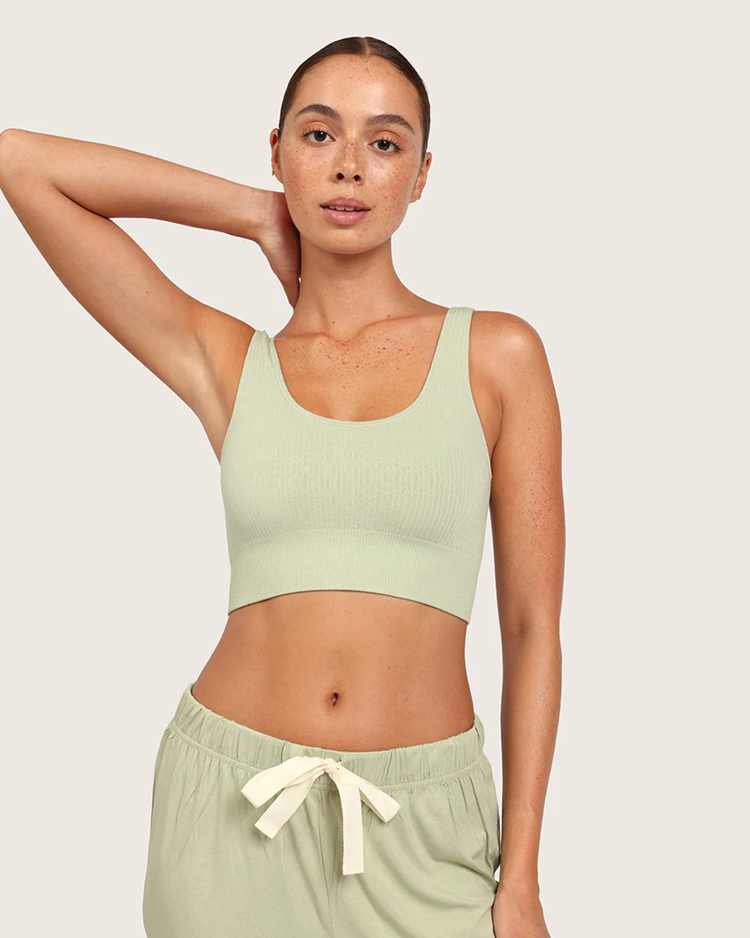 Ribbed Seamfree Crop - Sage - Image 5