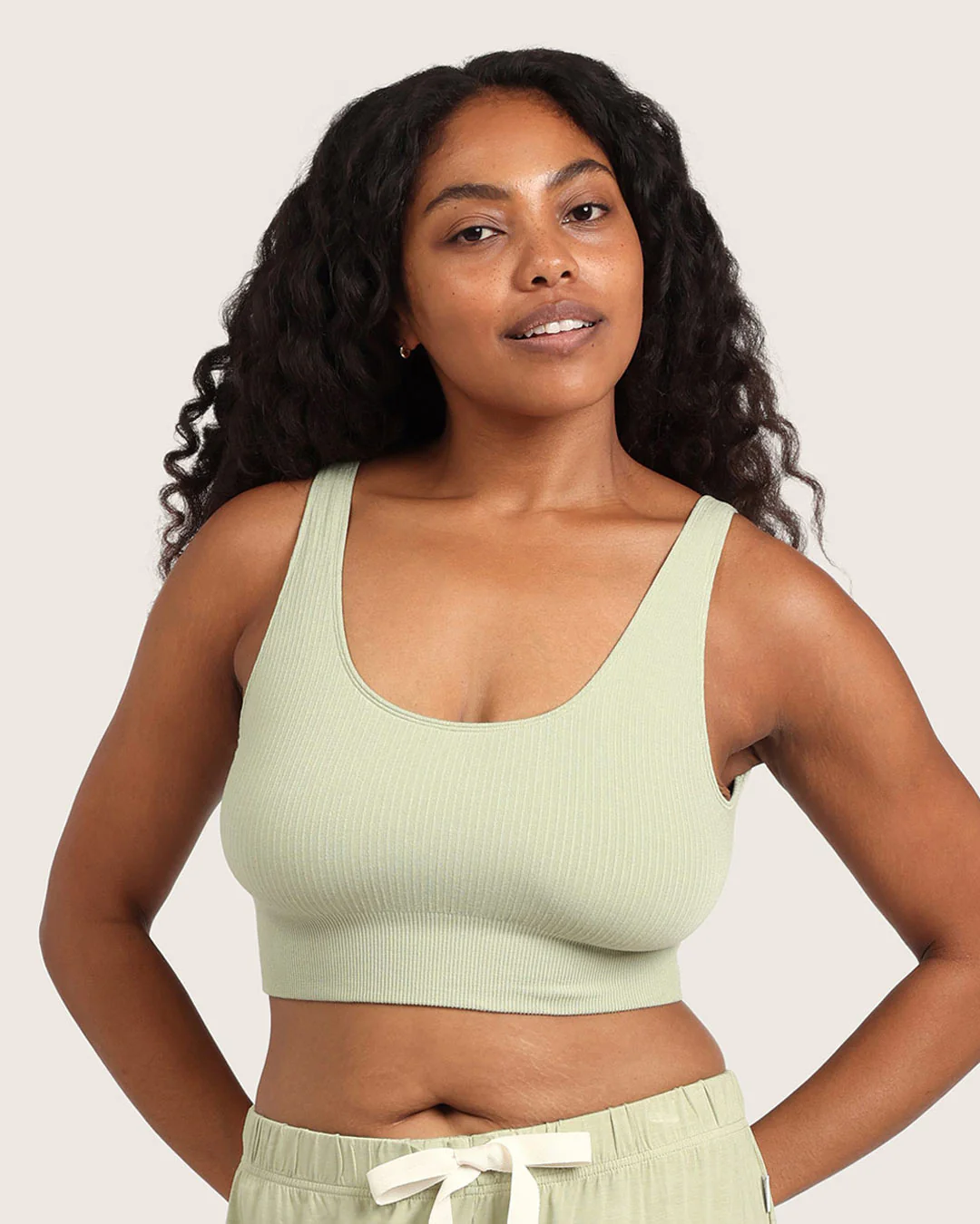 Ribbed Seamfree Crop - Sage - Image 7