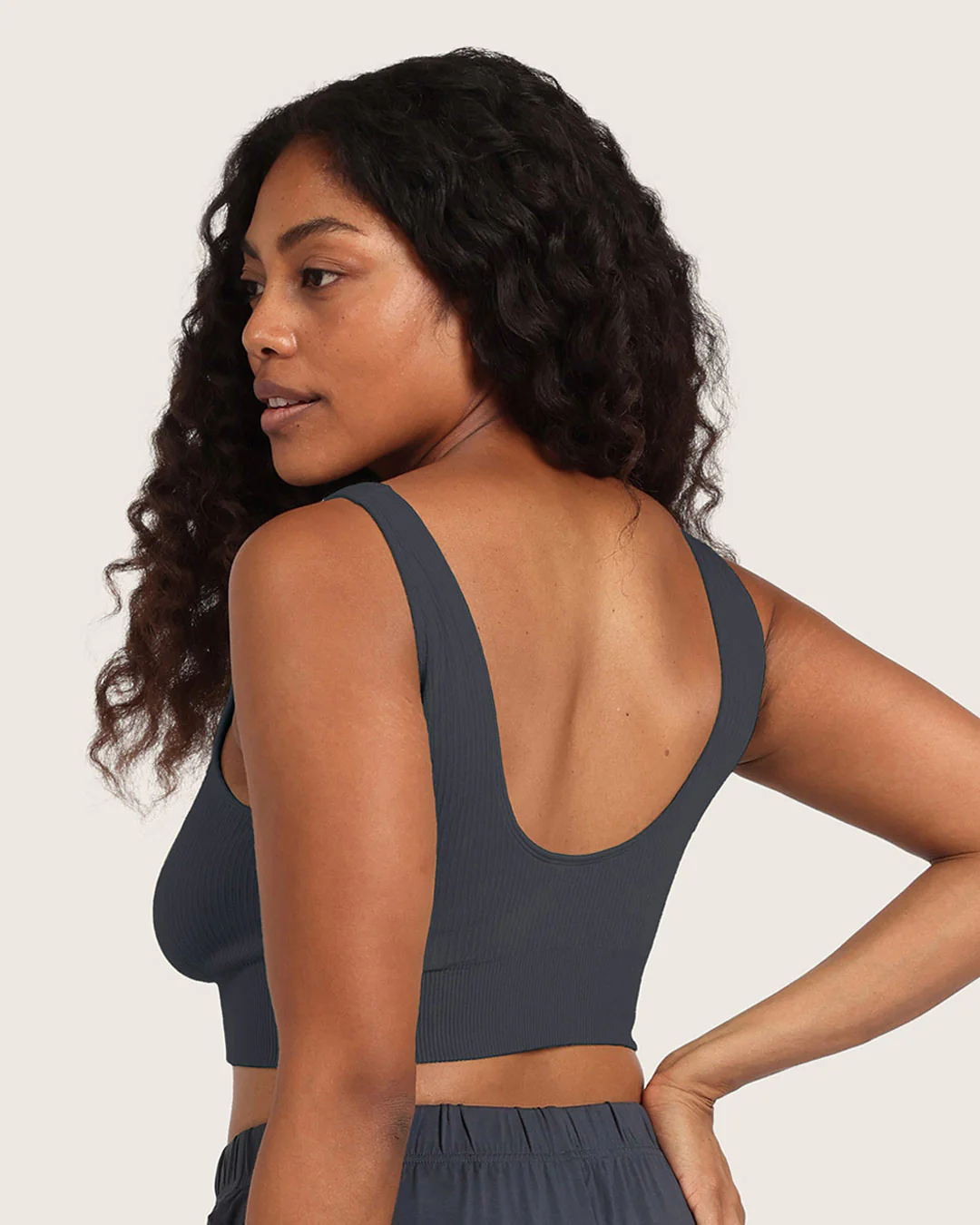 Ribbed Seamfree Crop - Storm - Image 8