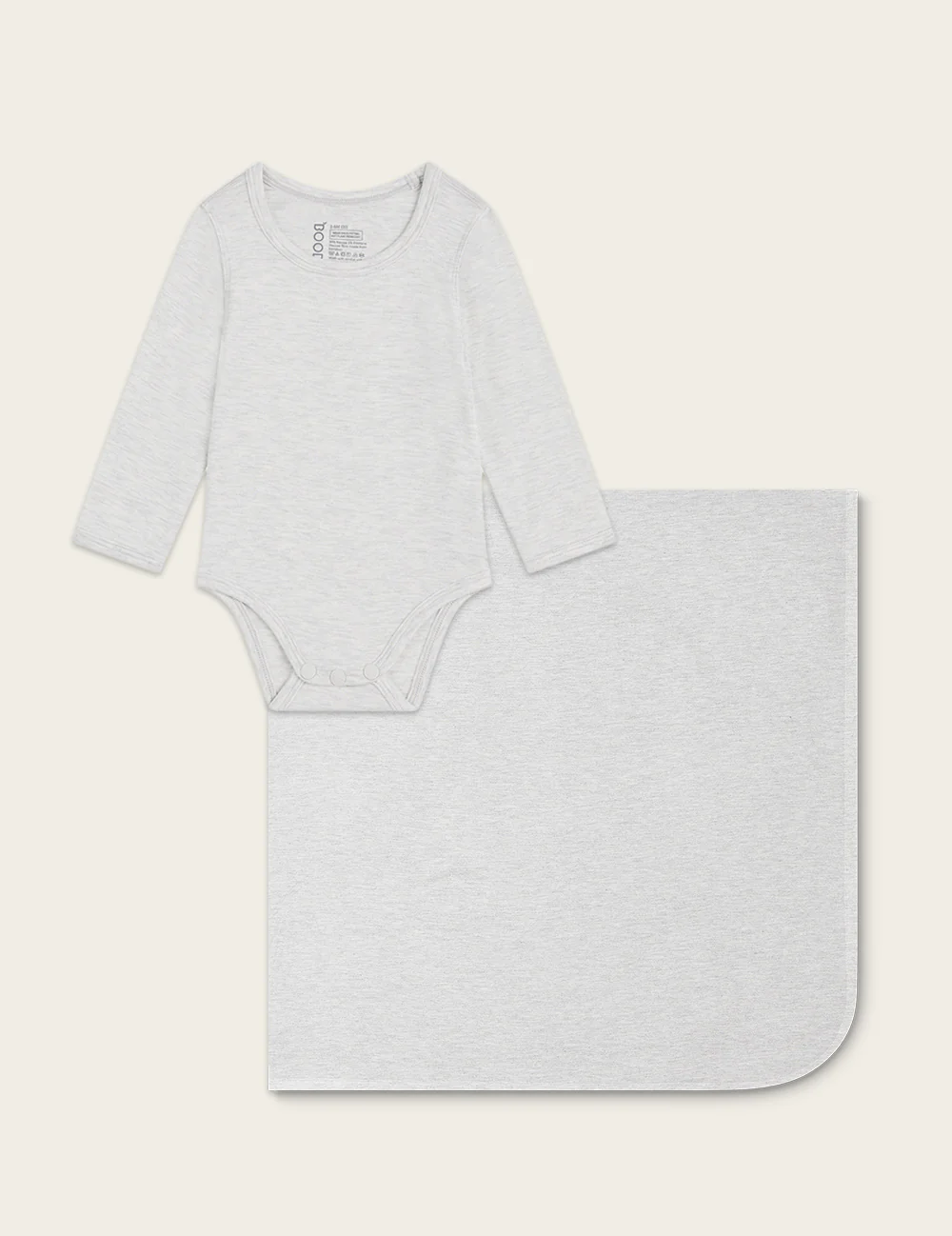 Set Giftbox - Baby Long Sleeve Bodysuit & Jersey Wrap - Heather Grey - Image 2