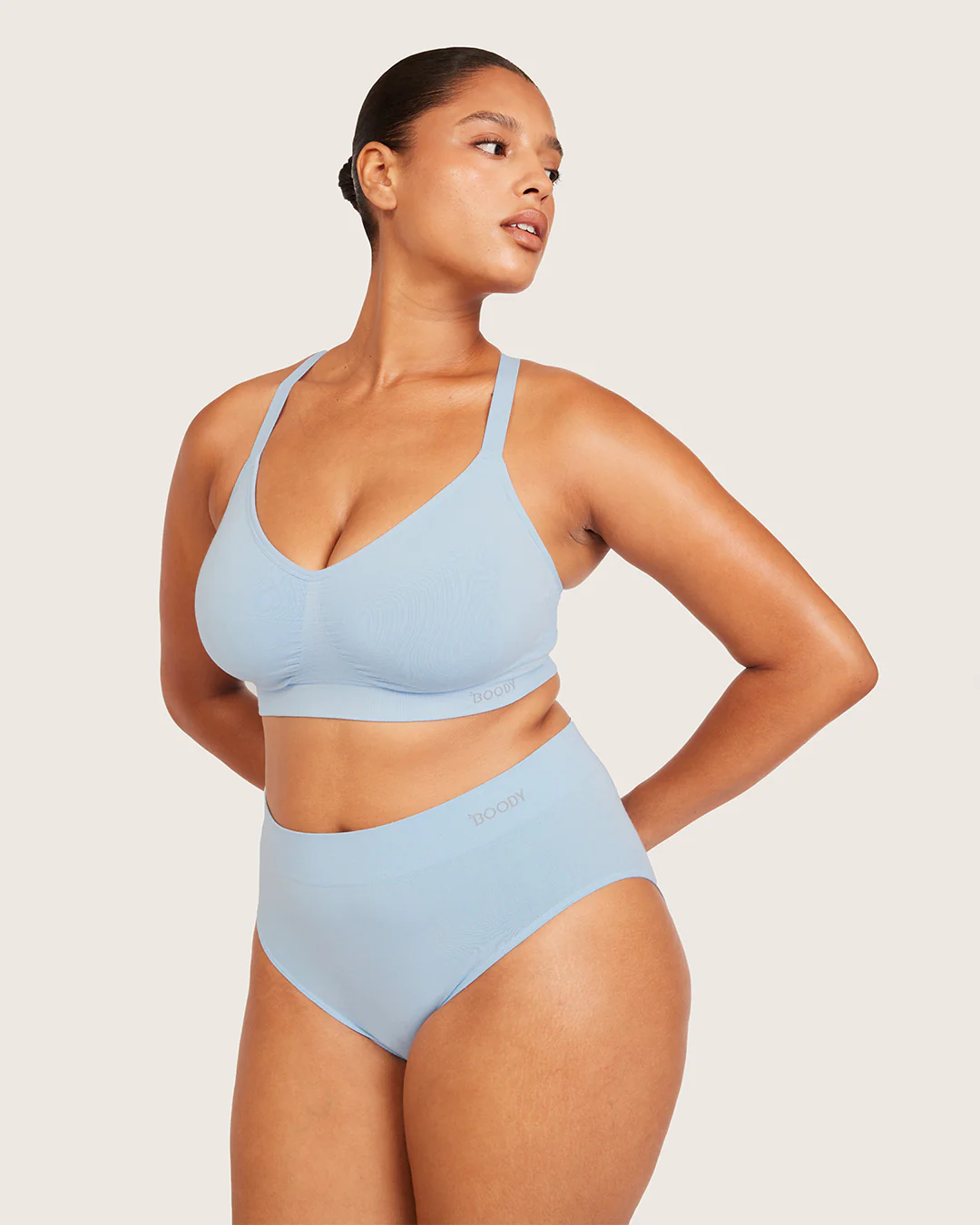 Wireless Full Bust T-Shirt Bra - Sky Blue - Image 12
