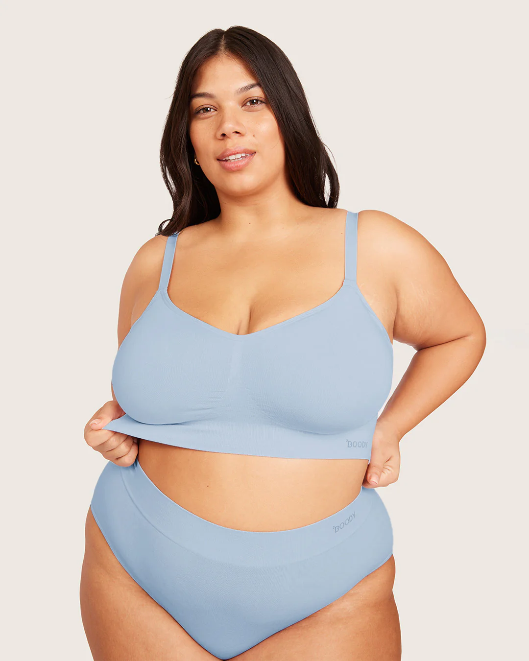 Wireless Full Bust T-Shirt Bra - Sky Blue - Image 18