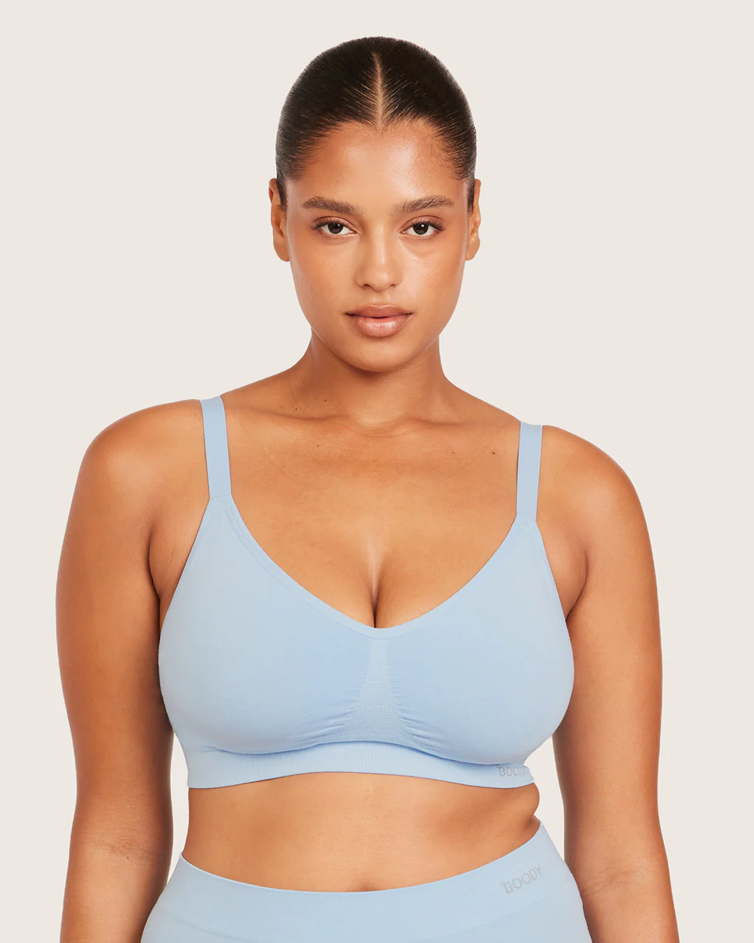 Wireless Full Bust T-Shirt Bra - Sky Blue - Image 7