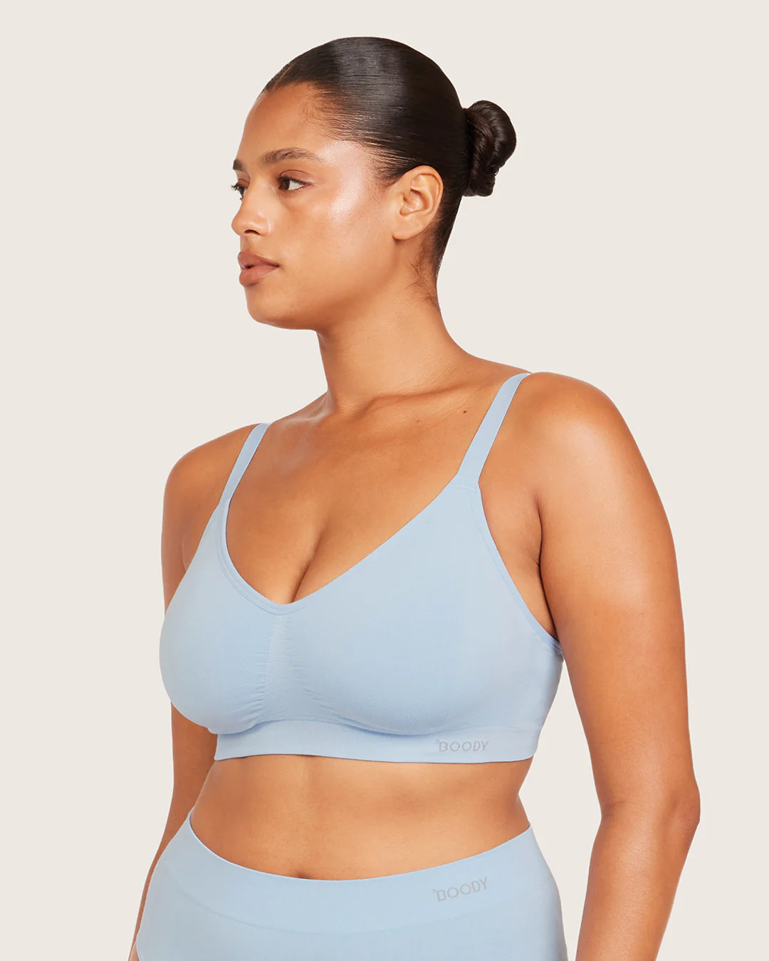 Wireless Full Bust T-Shirt Bra - Sky Blue - Image 9